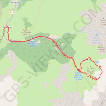 Itinéraire Les lacs du Rif Bruyant, distance, dénivelé, altitude, carte, profil, trace GPS