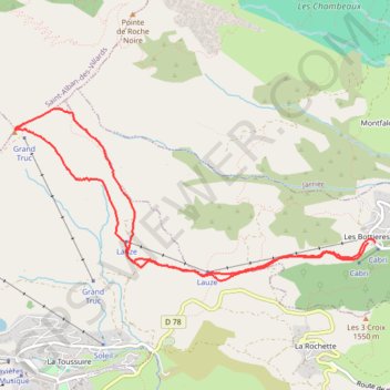 Itinéraire Ski de randonnée au grand truc, distance, dénivelé, altitude, carte, profil, trace GPS