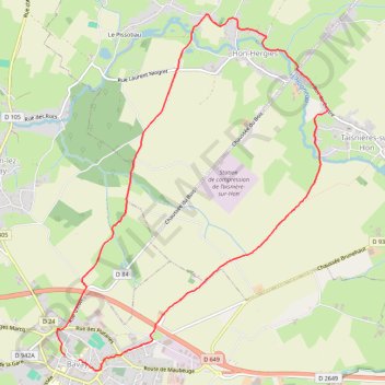 Itinéraire Bavais Hon-Hergies, distance, dénivelé, altitude, carte, profil, trace GPS