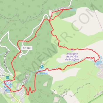 Itinéraire lac de bouffrier lac claret, distance, dénivelé, altitude, carte, profil, trace GPS