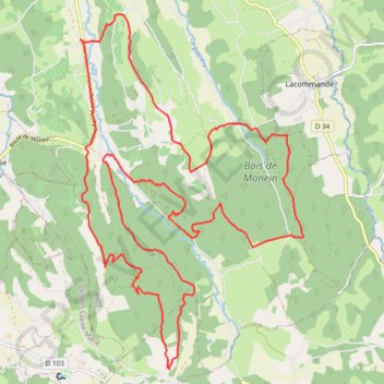 Itinéraire Monein - Le bois du Laring - 30313 - UtagawaVTT.com, distance, dénivelé, altitude, carte, profil, trace GPS