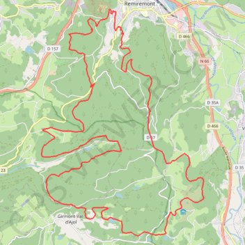 Itinéraire Autour de Remiremont, distance, dénivelé, altitude, carte, profil, trace GPS
