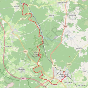 Itinéraire De gare en gare - Poix - Libramont - Entre Lomme et Lesse, distance, dénivelé, altitude, carte, profil, trace GPS