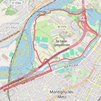 Itinéraire Longeville-lès-Metz, distance, dénivelé, altitude, carte, profil, trace GPS