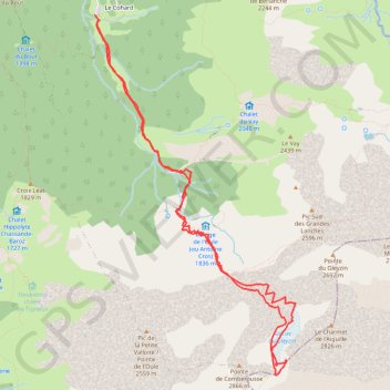 Itinéraire Belledonne : col de Gleysin, distance, dénivelé, altitude, carte, profil, trace GPS