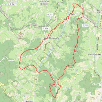 Itinéraire Trades - 27/08/2017, distance, dénivelé, altitude, carte, profil, trace GPS