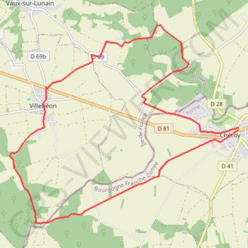 Itinéraire Vallées du Lunain, distance, dénivelé, altitude, carte, profil, trace GPS