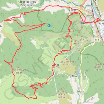 Itinéraire Le tour de Génat, distance, dénivelé, altitude, carte, profil, trace GPS