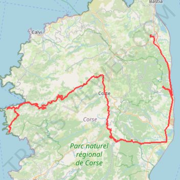 Itinéraire Itinéraire de Borgo à Cargèse, distance, dénivelé, altitude, carte, profil, trace GPS