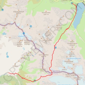 Itinéraire Sardasca à Madlener, distance, dénivelé, altitude, carte, profil, trace GPS