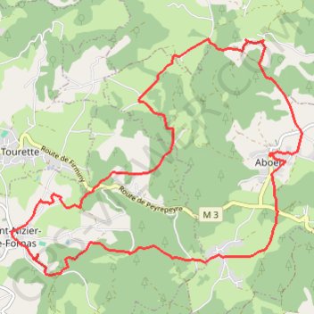 Itinéraire Saint Nizier de Fornas Aboën, distance, dénivelé, altitude, carte, profil, trace GPS
