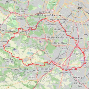 Itinéraire Sortie à vélo sur route, distance, dénivelé, altitude, carte, profil, trace GPS