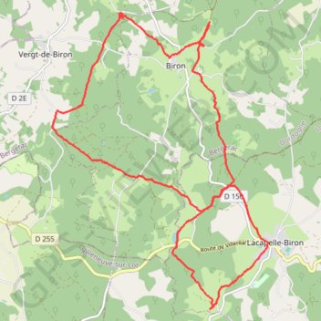 Itinéraire Biron Saint-Avit, distance, dénivelé, altitude, carte, profil, trace GPS