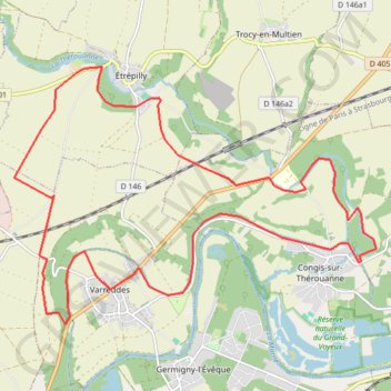Itinéraire Varreddes, distance, dénivelé, altitude, carte, profil, trace GPS