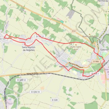 Itinéraire D'Epernon à Saint-Martin-de-Nigelles, distance, dénivelé, altitude, carte, profil, trace GPS