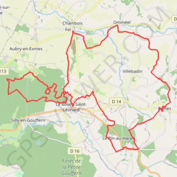 Itinéraire Randonnée - Le Bourg-Saint-Léonard, distance, dénivelé, altitude, carte, profil, trace GPS
