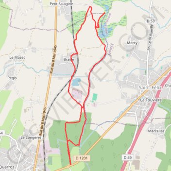 Itinéraire Les marais d'Albens, distance, dénivelé, altitude, carte, profil, trace GPS