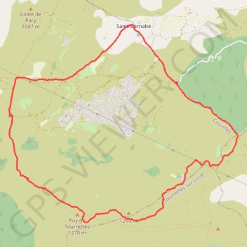 Itinéraire Circuit du Puy de Tourrettes, distance, dénivelé, altitude, carte, profil, trace GPS
