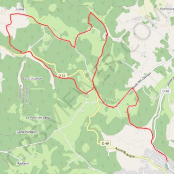 Itinéraire Boucle de Péchalifour depuis Saint-Cyprien (24220), distance, dénivelé, altitude, carte, profil, trace GPS