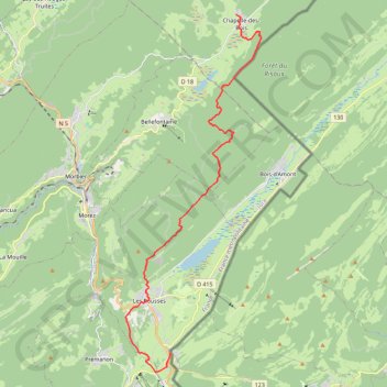 Itinéraire GR5 La Chapelle des Bois La Cure, distance, dénivelé, altitude, carte, profil, trace GPS