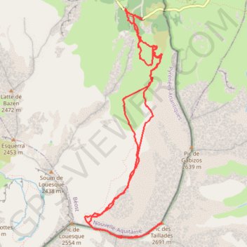 Itinéraire Pic du Grand Gabizos, distance, dénivelé, altitude, carte, profil, trace GPS