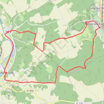 Itinéraire L'antique voie d'Agrippa - Mailly-la-Ville, distance, dénivelé, altitude, carte, profil, trace GPS