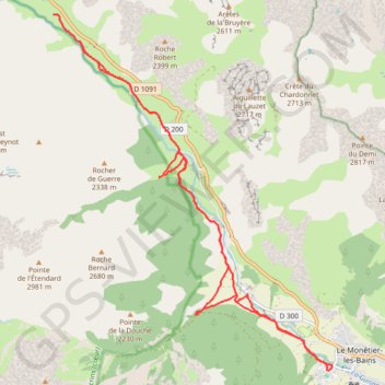 Itinéraire Vallée de la Guisane, distance, dénivelé, altitude, carte, profil, trace GPS
