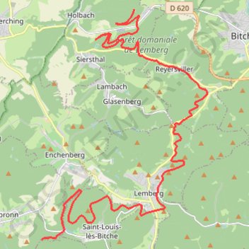 Itinéraire Voie ferrée militaire de Saint-Lôuis à Simserhof - Ligne Maginot, distance, dénivelé, altitude, carte, profil, trace GPS