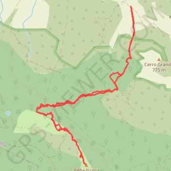 Itinéraire La Pena Izaga, distance, dénivelé, altitude, carte, profil, trace GPS
