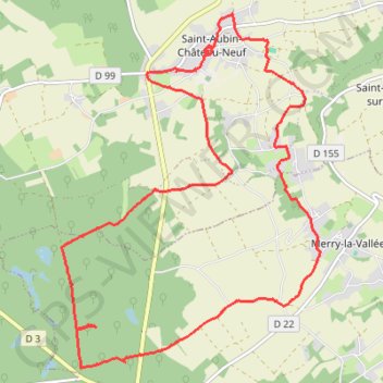 Itinéraire Randonnée Saint-Aubin-Château-Neuf, distance, dénivelé, altitude, carte, profil, trace GPS