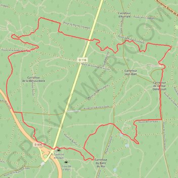 Itinéraire Circuit n°4 - Sentier MBF-ONF en forêt de Fontainebleau, distance, dénivelé, altitude, carte, profil, trace GPS