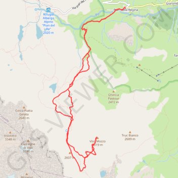 Itinéraire Viso Mozzo, distance, dénivelé, altitude, carte, profil, trace GPS