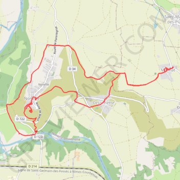 Itinéraire Nonette-Mailhat, distance, dénivelé, altitude, carte, profil, trace GPS