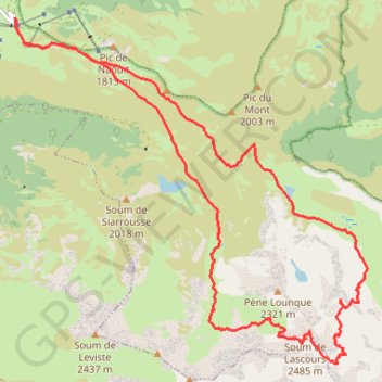 Itinéraire Soum de Lascours, distance, dénivelé, altitude, carte, profil, trace GPS