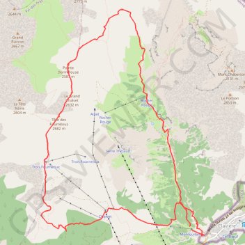 Itinéraire Les crêtes de Chalvet, distance, dénivelé, altitude, carte, profil, trace GPS