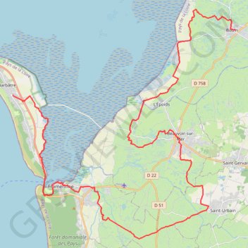 Itinéraire - 08 Gite Bouin Gite Noirmoutier, distance, dénivelé, altitude, carte, profil, trace GPS