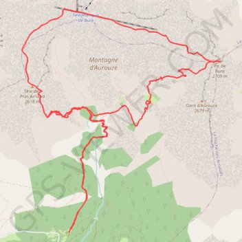 Itinéraire Pic de Bure via Tete des Pras, distance, dénivelé, altitude, carte, profil, trace GPS