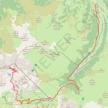 Itinéraire Col des Laquets, distance, dénivelé, altitude, carte, profil, trace GPS