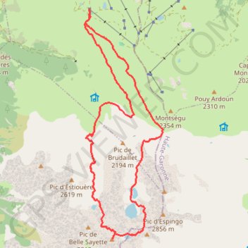 Itinéraire Pic de Hourgade, distance, dénivelé, altitude, carte, profil, trace GPS