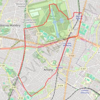 Itinéraire Balade dans antony, distance, dénivelé, altitude, carte, profil, trace GPS