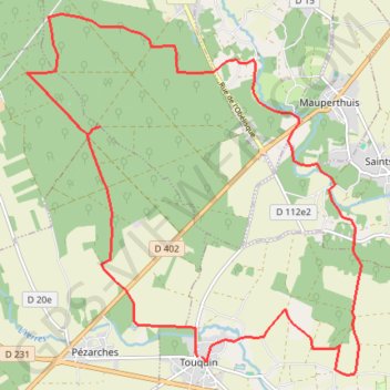 Itinéraire RANDO A TOUQUIN 77, distance, dénivelé, altitude, carte, profil, trace GPS