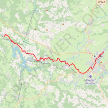 Itinéraire Via Arverna - Chemin de Compostelle - Étape 13 - Aurillac - Laroquebrou, distance, dénivelé, altitude, carte, profil, trace GPS