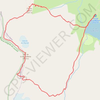 Itinéraire Tête de la Muraillette, distance, dénivelé, altitude, carte, profil, trace GPS