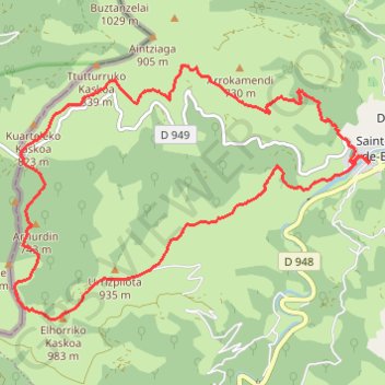 Itinéraire Trenpeta-Ispeguy, distance, dénivelé, altitude, carte, profil, trace GPS