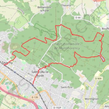 Itinéraire Forêt de Montmorency - De Taverny à Saint Leu-La-Forêt, distance, dénivelé, altitude, carte, profil, trace GPS