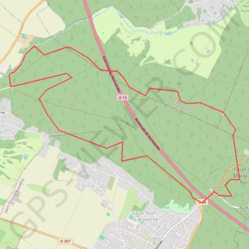 Itinéraire Forêt de marly-saint nom la breteche, distance, dénivelé, altitude, carte, profil, trace GPS