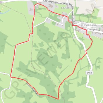 Itinéraire Belbeze-barejeau-montagut, distance, dénivelé, altitude, carte, profil, trace GPS