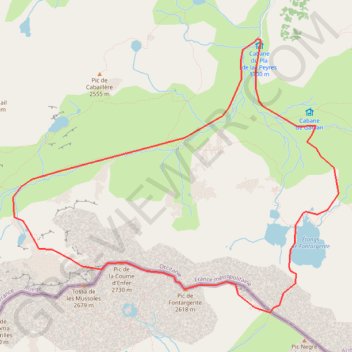 Itinéraire Pic de la Coume d'Enfer par les étangs de Varilhes et de Fontargente, distance, dénivelé, altitude, carte, profil, trace GPS