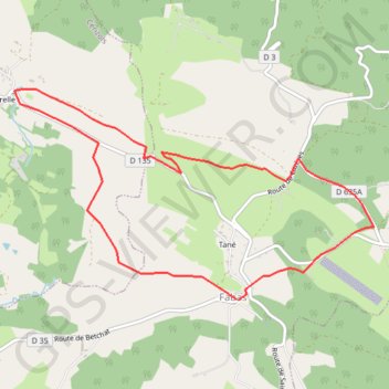 Itinéraire 09 Fabas Estrougaux OdA d9,2 D200 M20, distance, dénivelé, altitude, carte, profil, trace GPS