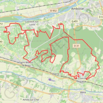 Itinéraire Lussault Mesvre, distance, dénivelé, altitude, carte, profil, trace GPS